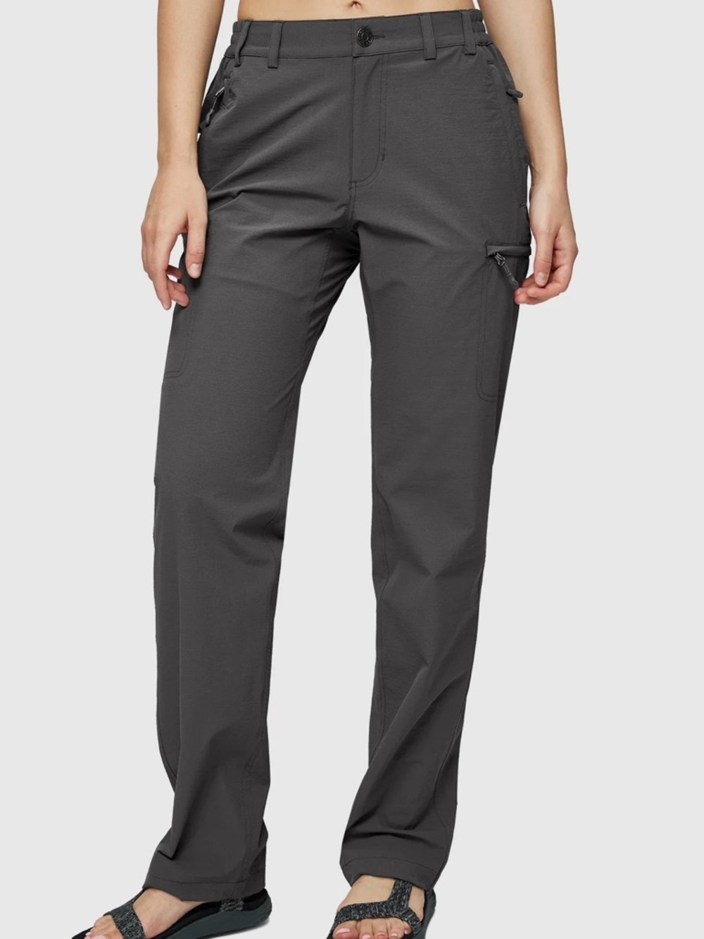 MIER Women's Quick Dry Cargo Pants, Lightweight Hiking Pants, Dimgray, EUC, 12 - Picture 3 of 6